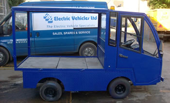 Blue electricar loading vehicle